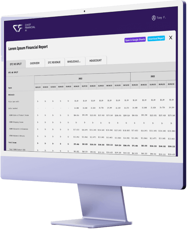 A display monitor with a screenshot of the CF-Ai web application